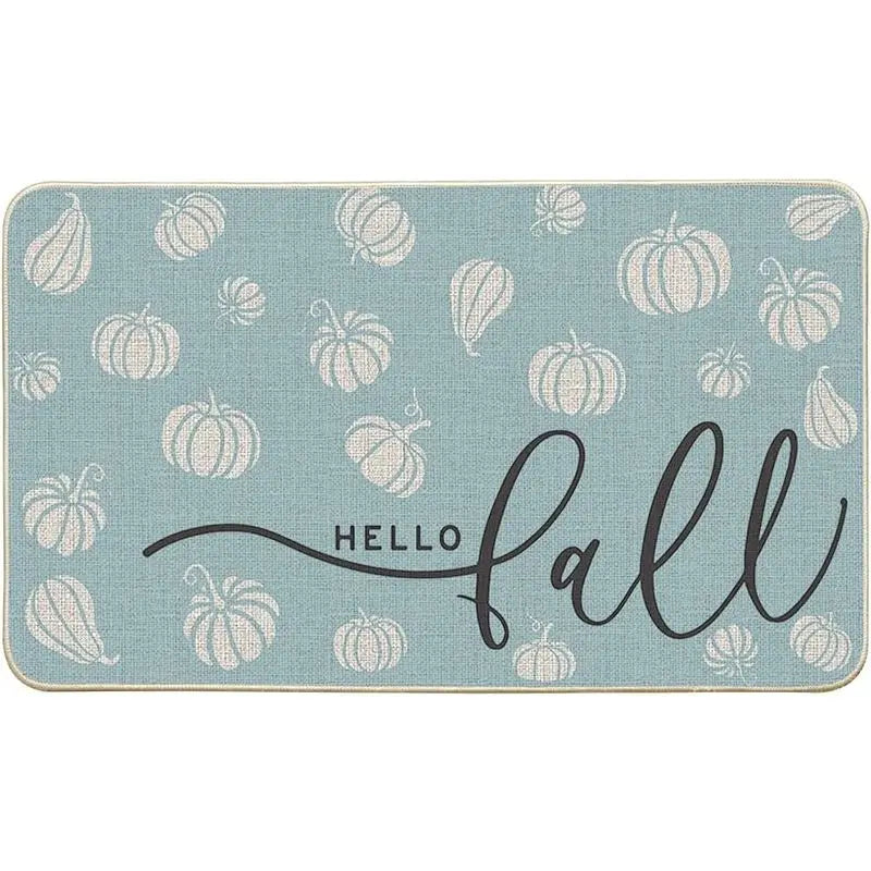 Hello Pumpkin Fall Doormat Autumn Home Decor Rug Harvest Thanksgiving Carpet for Bedroom Living Room Kitchen Entrance Door Mat