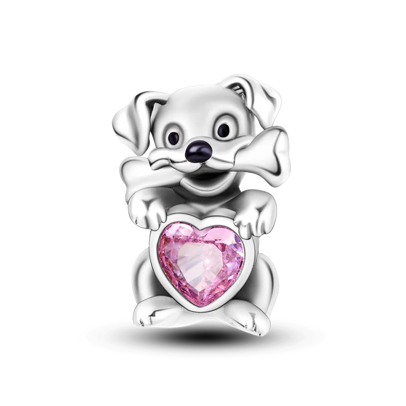 Charms Bead 925 Sterling Silver Pink Butterfly Luminous Firefly Dangle