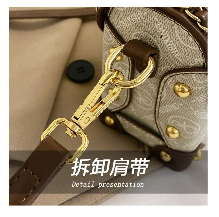 Women's Retro PU Leather Shoulder Bag Fashion Chain Handbag Crossbody for Daily Use