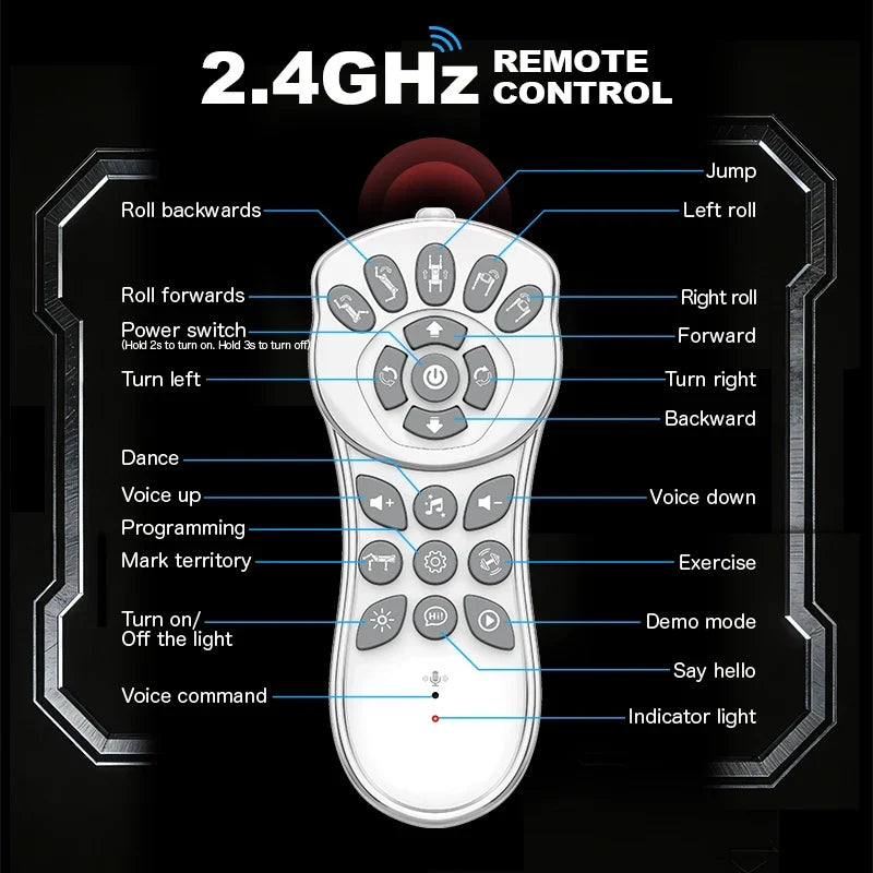 2.4Ghz Remote Control Stunt Robot Dog, Singing & Dancing Smart RC Robot Pet Toy, Fun Electronic Gift for Kids Age 8+