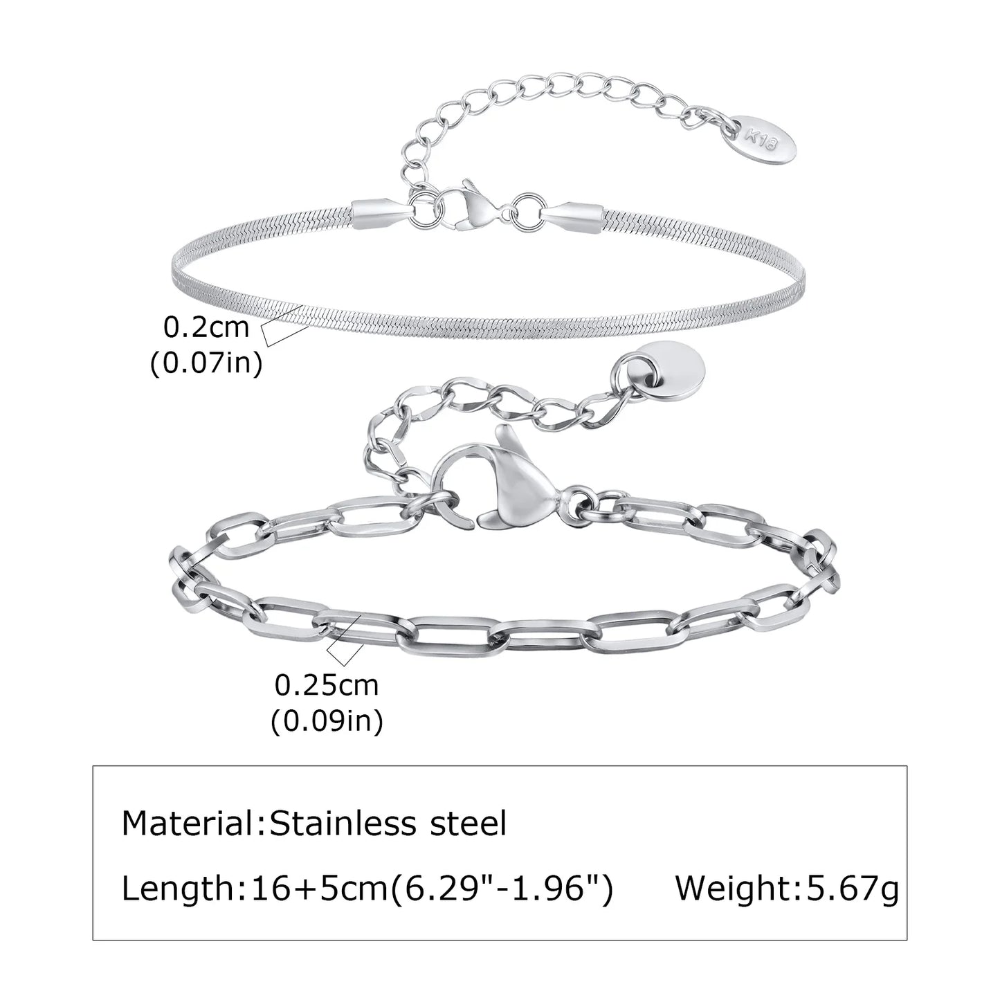 1/2/3pcs Chain Bracelet for, Stainless Steel Twisted Rope Cuban Chain