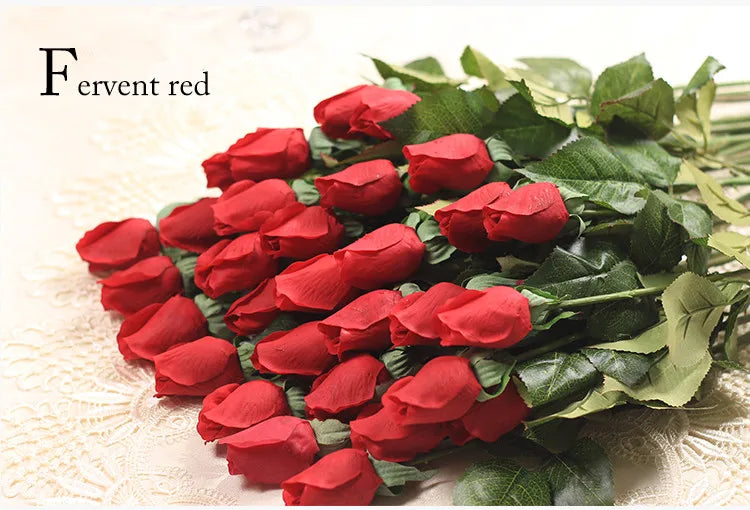 25pcs/lot Fresh Rose Artificial Flowers Real Touch Rose Flowers Home Decorations for Wedding Party or Birthday