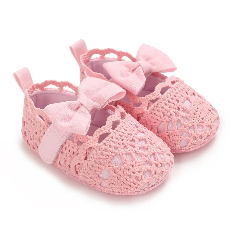 0-18m Baby Shoes Infant Pre-Walker Shoes, Cute Pink Theme Casual Flat