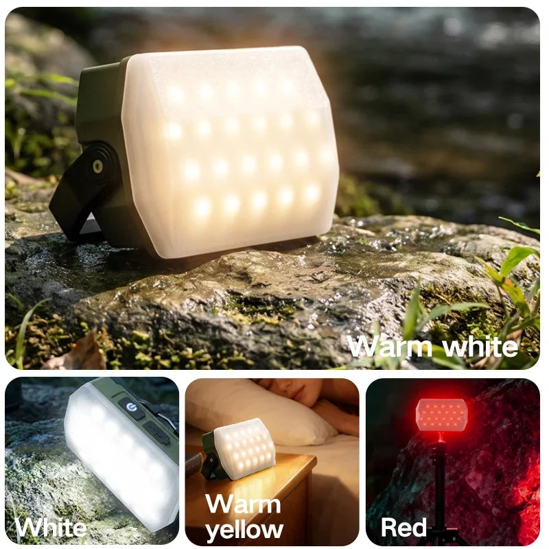 Portable Outdoor Camping Lights, Rechargeable Work & Atmosphere Hanging Lights, Long-Range LED Tent Lighting