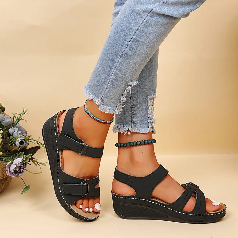 Women Sandals Soft Stitching Ladies Sandals Comfortable Flat Sandals Women Open Toe Beach Shoes Woman Footwear Sandalias Treking