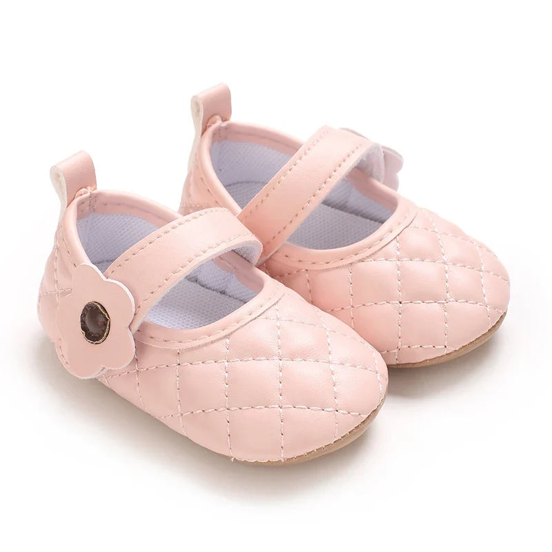 0-1Year Baby Shoes Infant Pre-Walker Shoes Girls Princess Bow Shoes Cute Breathable Flower Soft Sole Casual Sports Footwear