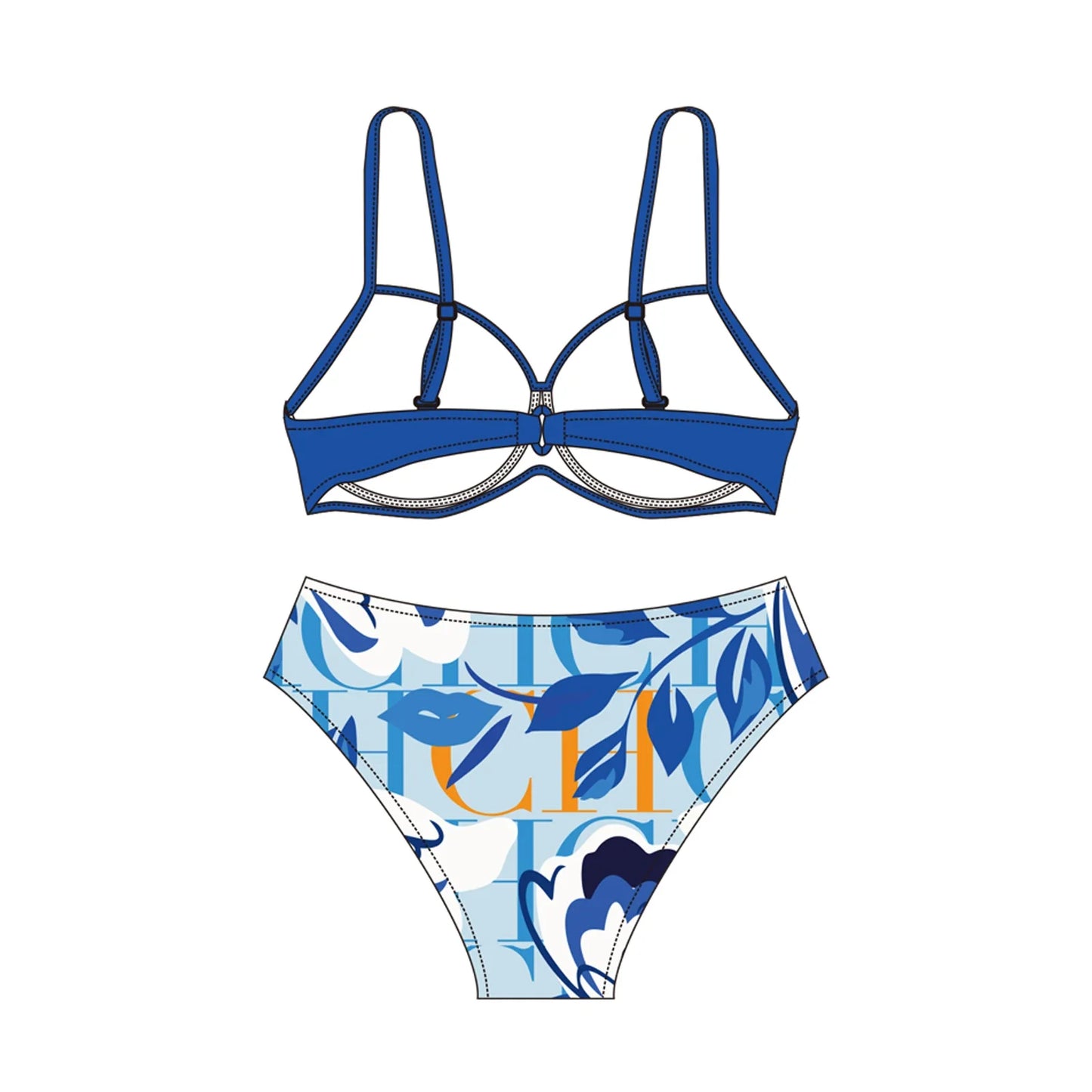 CHCH Fashion Women's New Swimwear Breathable Underwear Comfortable and Fresh Women's Beach Vacation Bikini