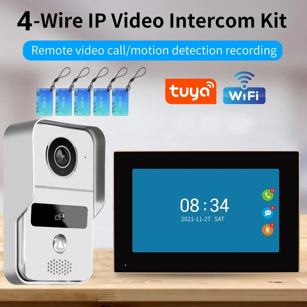Tuya App  Wifi Video Intercom Kits Visual Doorbell System 1080P Entry Doorphone Door Camera for Home Villa Apartment
