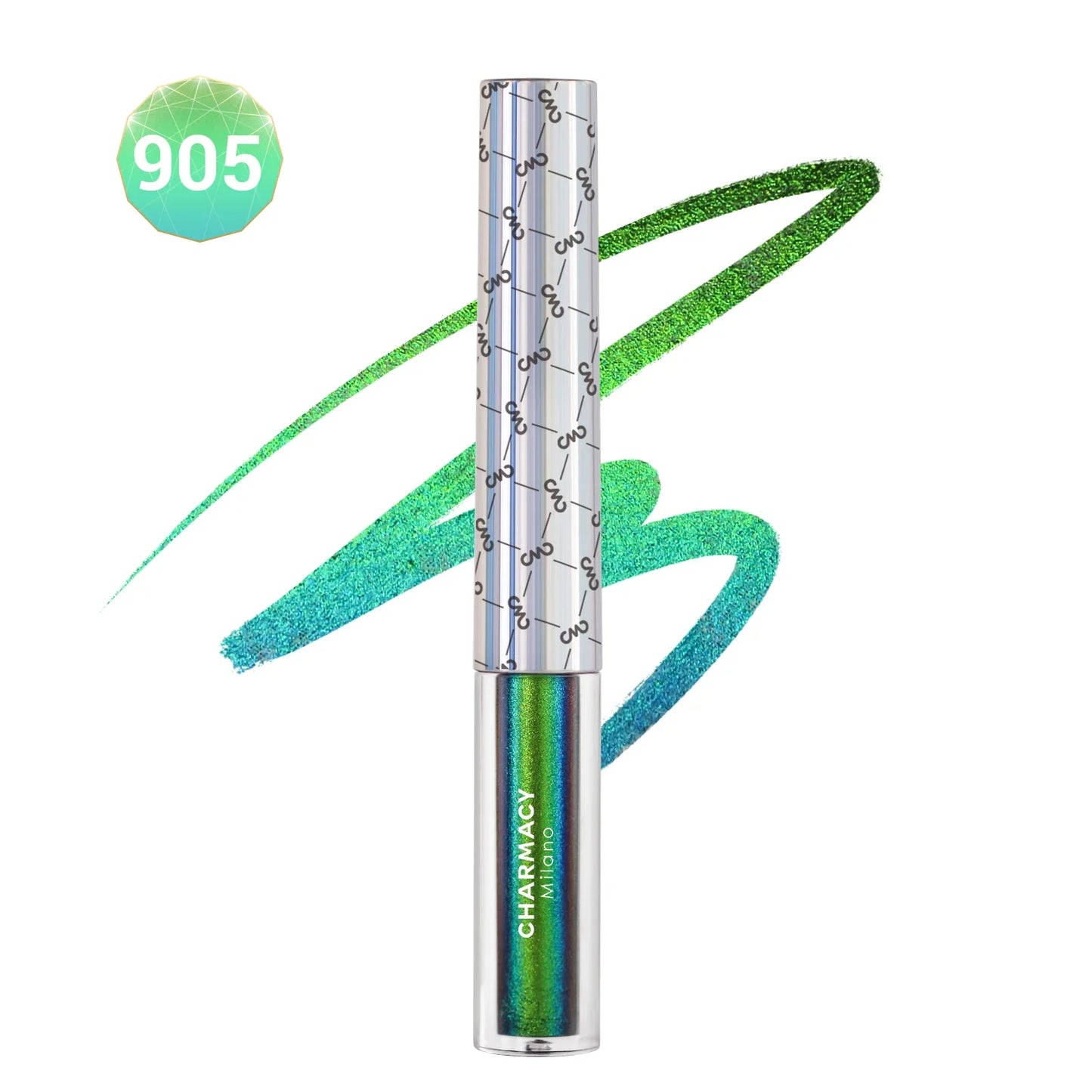 CHARMACY Duochrome Glitter Liquid Eyeliner Waterproof Long-lasting Ultra-Fine Tip Smudge-proof Eye Liner Makeup for Women