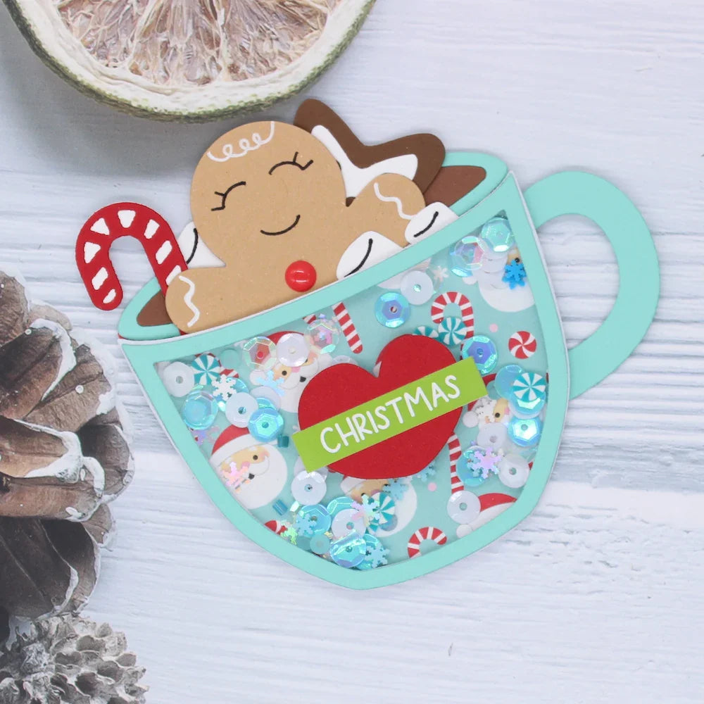 KSCRAFT Christmas Tea Cup Shaker Metal Cutting Dies Stencils for DIY Scrapbooking Decorative Embossing DIY Paper Cards