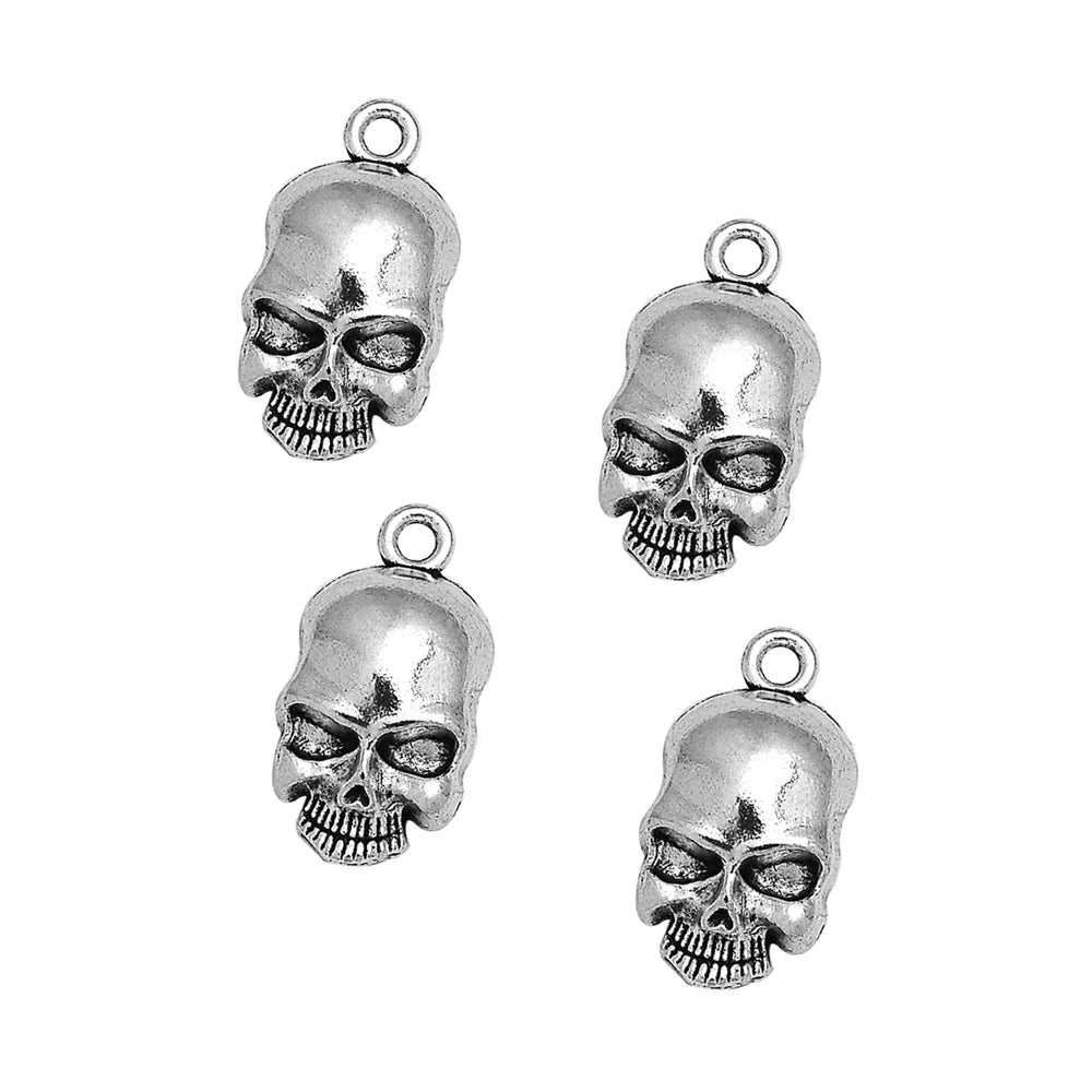 30pcs/lot Antique Witch Wizard Skull Spider Web Bat Boo Charms Halloween Pendant For Diy Jewelry Making Supplies Accessories