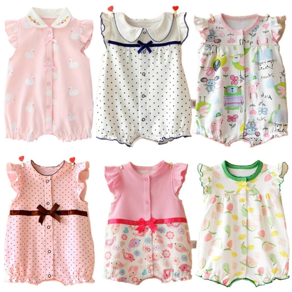 3-18 Month Baby Summer Clothes Rompers Girls Overalls Short Sleeve
