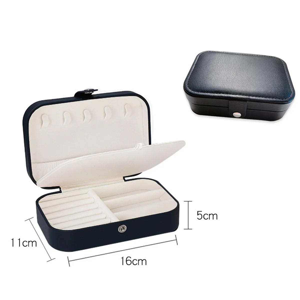1PC Storage Box PU Jewelry  Anti-oxidation Necklace Ear Ring Ear Stud Pendant Jewelry Box Large Capacity Portable Jewelry Box