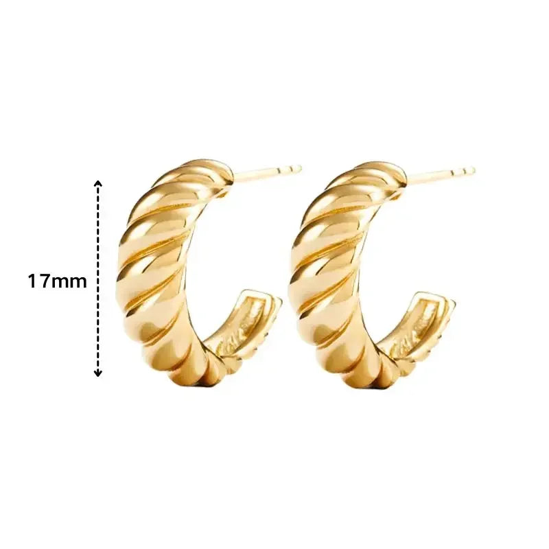 Cartilage 925 Silver Earrings Fashion C-shaped Zircon ear studs European American Geometric Piercing Earrings For Women Jewelry