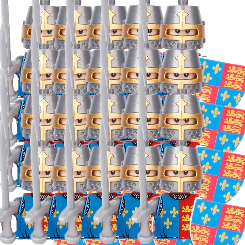 Military Building Blocks Medieval Solider Figures Gifts Toys Weapons Shield Holy Roman Saint Lazarus Jerusalem Knight Legion MOC