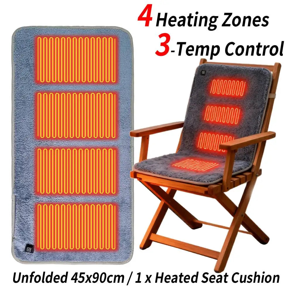Winter Camping Gear- Sleeping Electric Heating Pads 3 Temp Adjustament Heating Cushion Pad Cold Resistant for Outdoor Sports Mat