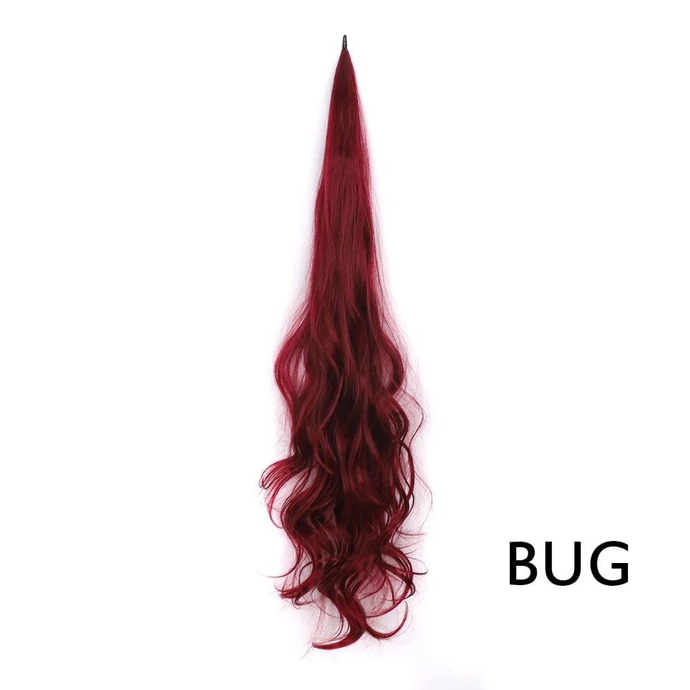 32" Flexible Wrap Around Ponytail Hair Extension Long Curly Synthetic Ponytail Wavy Pretty Hair Ponytails Hairpieces For Women