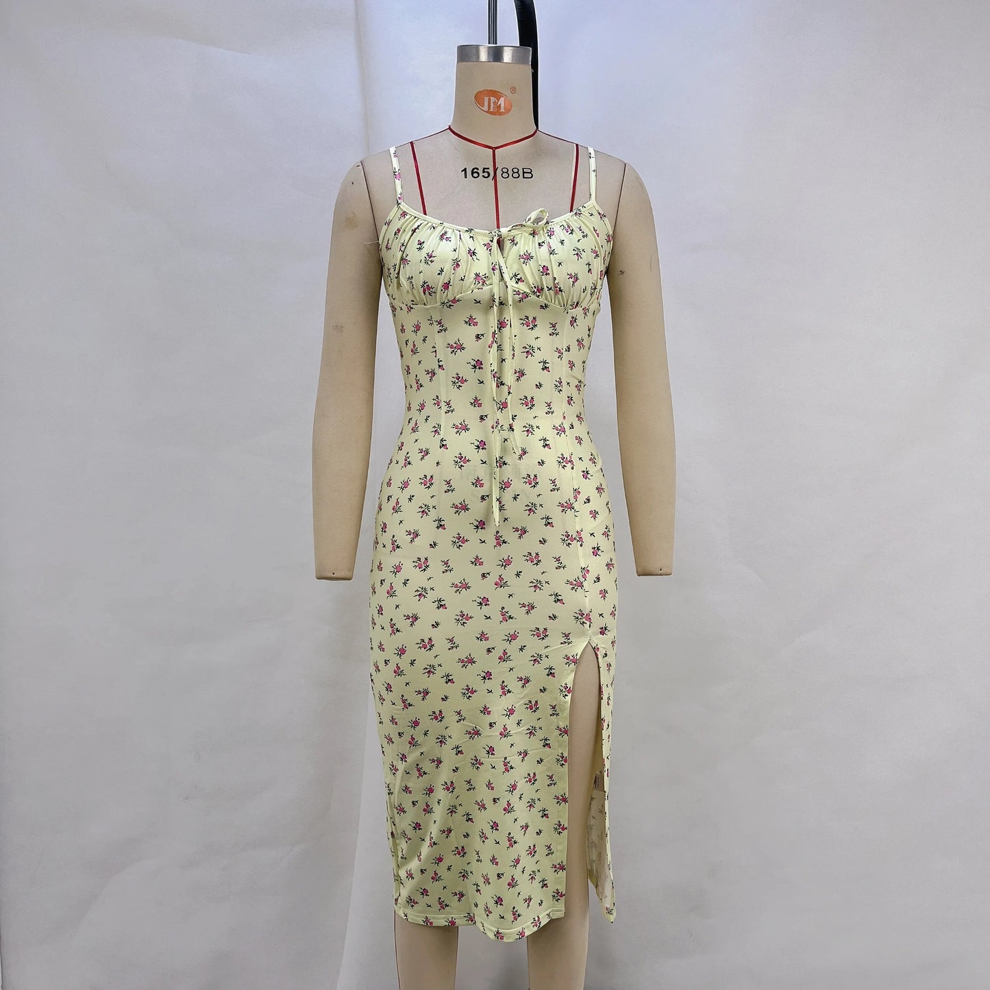 Floral Sexy Suspender Dress Fashionable Strappy Backless Split Skirt Temperament Banquet Summer Women's Wear