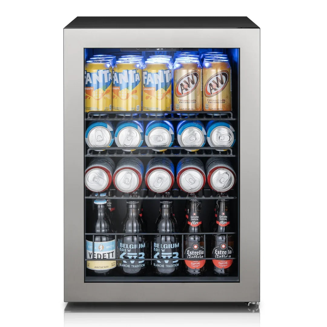 Ca'Lefort Beverage Cooler 62L Mini Fridge Direct Cooling Digital Temperature Control Beverage Refrigerator  with Reversible Glass Door, Adjustable Shelves  for Soda, Beer & Drinks, for Dorm, Office & Home
