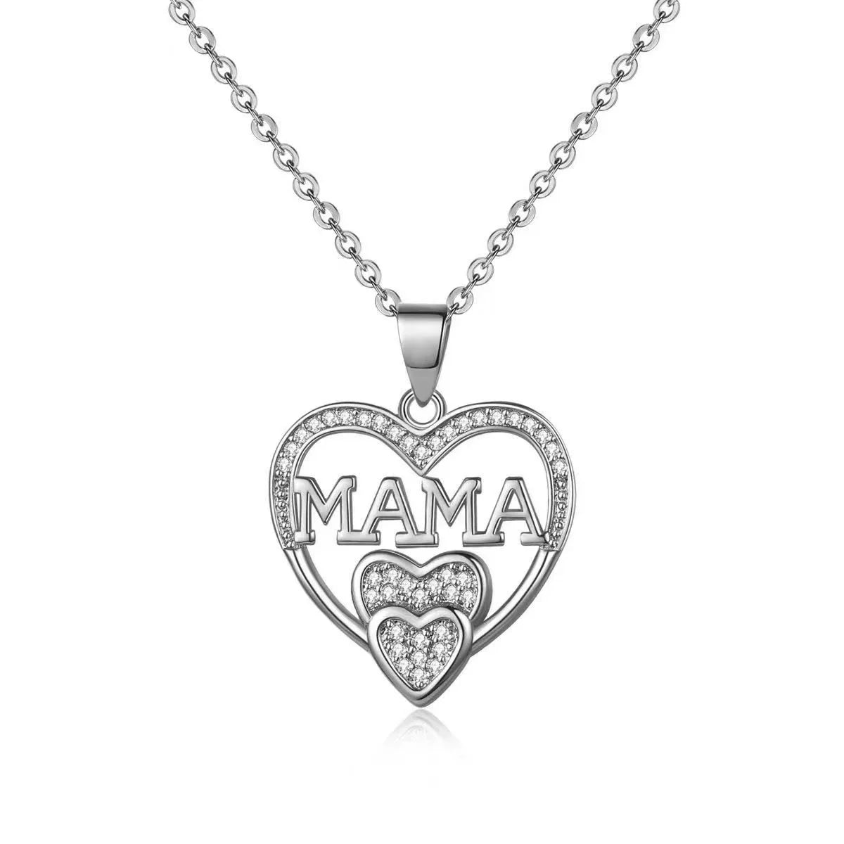 Elegant and Minimalist Women Love Necklace, MOM Pendant as A Mother's Day Gift.