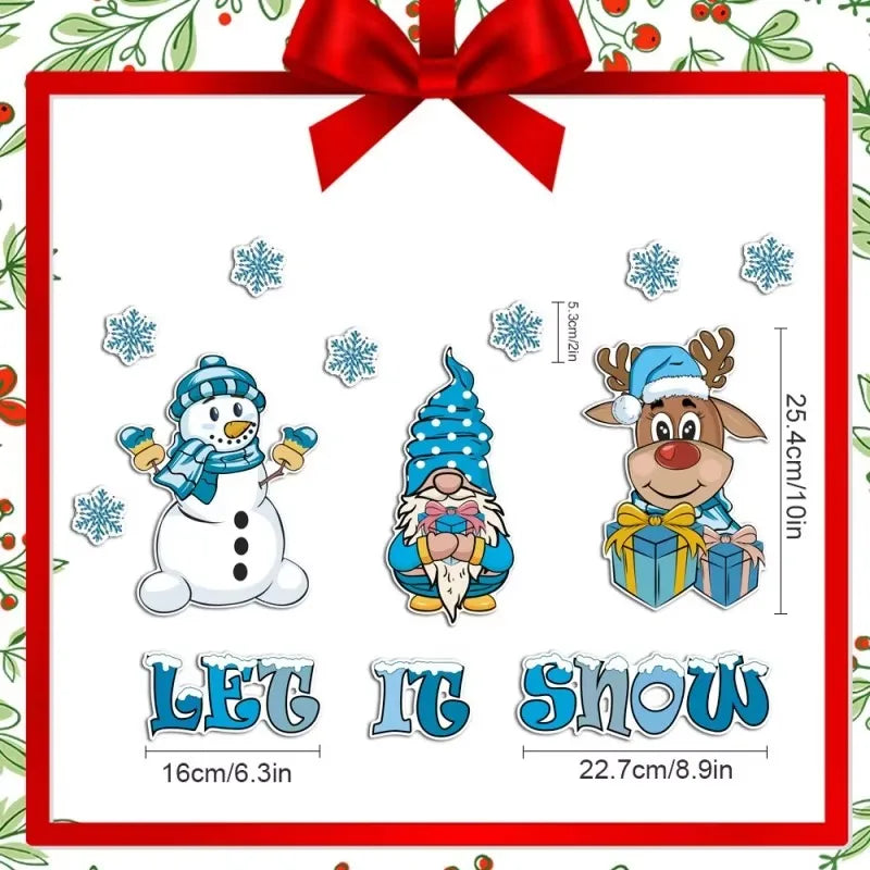 Christmas Themed Magnetic Sticker  3D Christmas Cartoon Magnet Fridge Stickers Soft PVC Magnetic Refrigerator Magnets