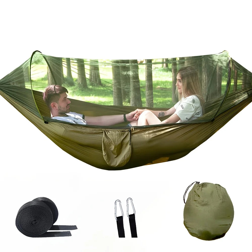 2-In-1 Camping Hammock with Mosquito Net 1.6lbs Ultralight Parachute