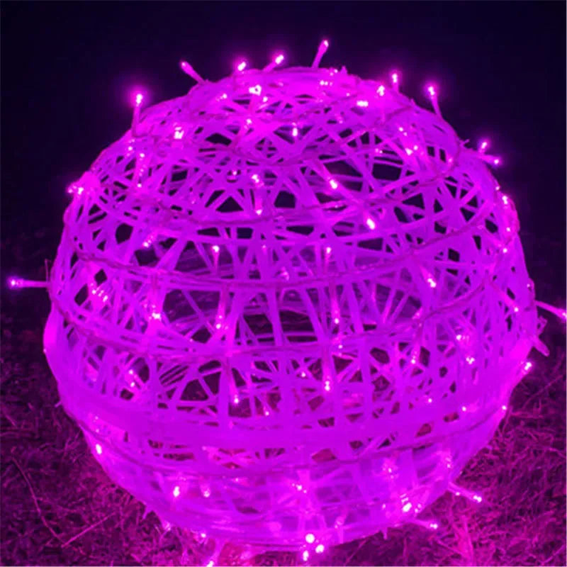 LED String Lights Christmas Tree Decoration 30CM 20CM Rattan Ball Hanging Lamp Holiday Wedding Fairy Garland Light Outdoor Home