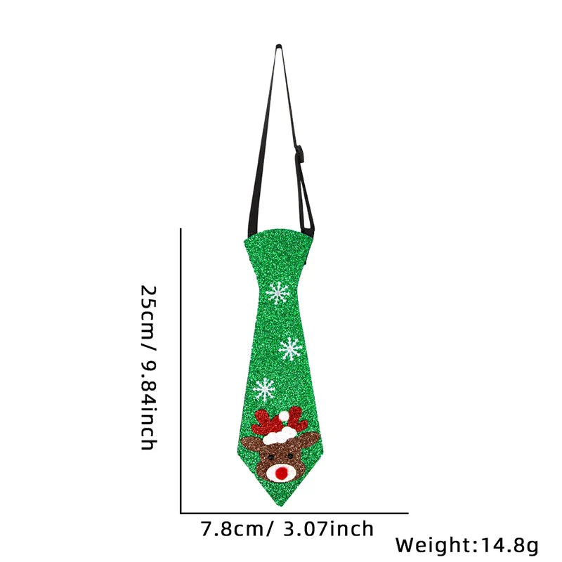 1PC 2024 Christmas Neckties Cartoon Christmas Ties For Boy Girl Santa Claus Party Kids Costume Accessories Christmas Decoration