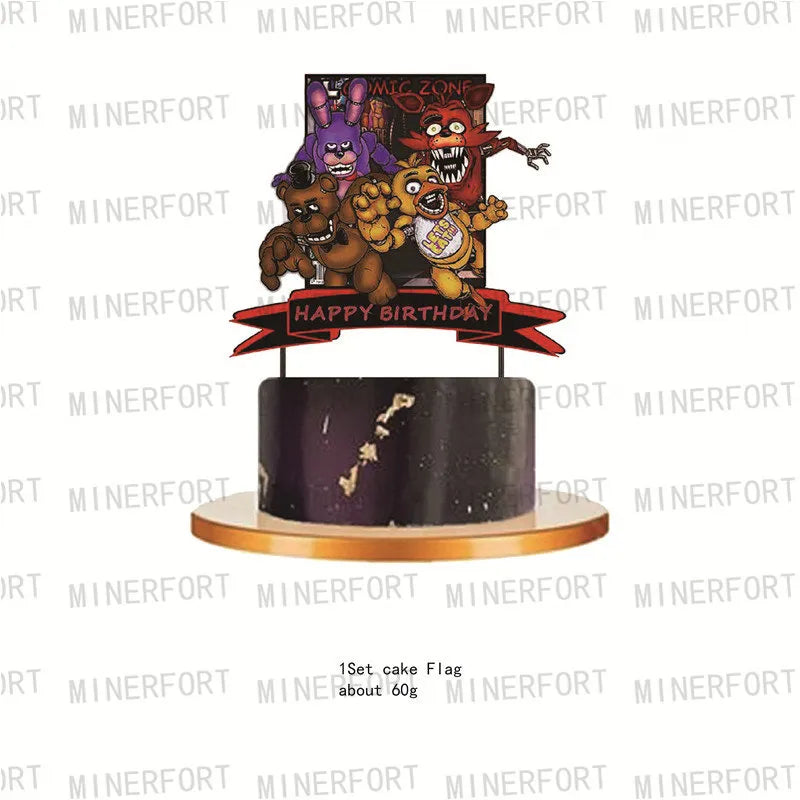 FNAF Five Nights Freddyed Birthday Party Decorations Disposable Tableware Cup Plate Party Supplies
