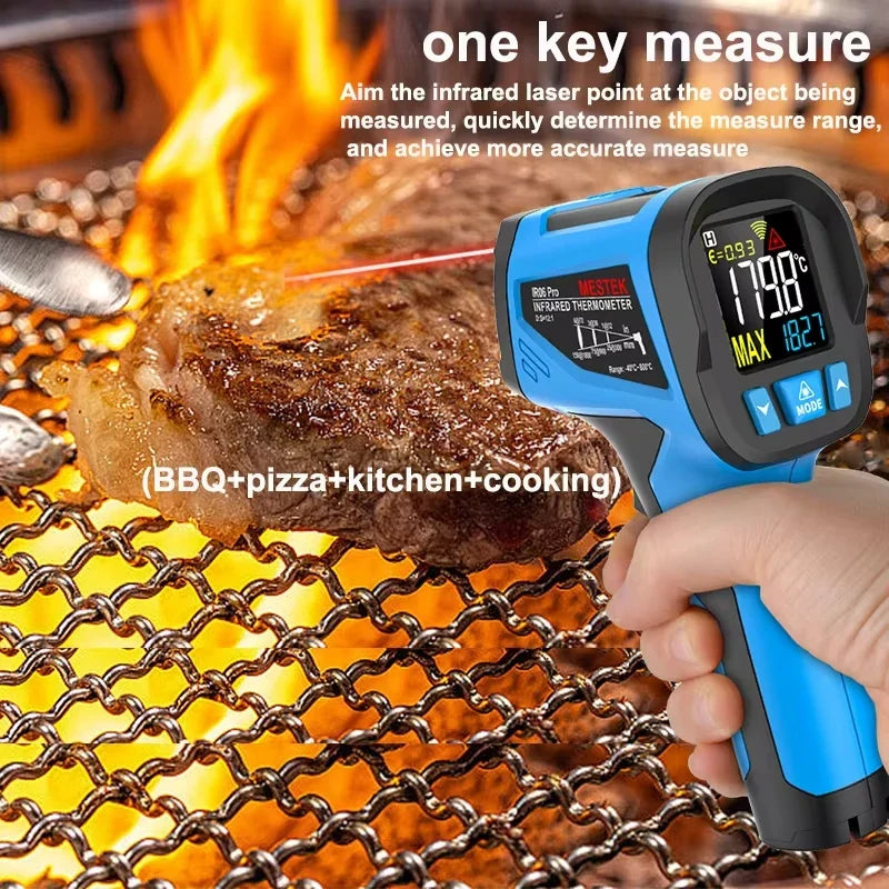 -50 to 800 Degree Mestek Digital Infrared Thermometer Laser Temperature Meter Non-contact Pyrometer Hygrometer IR Thermometer