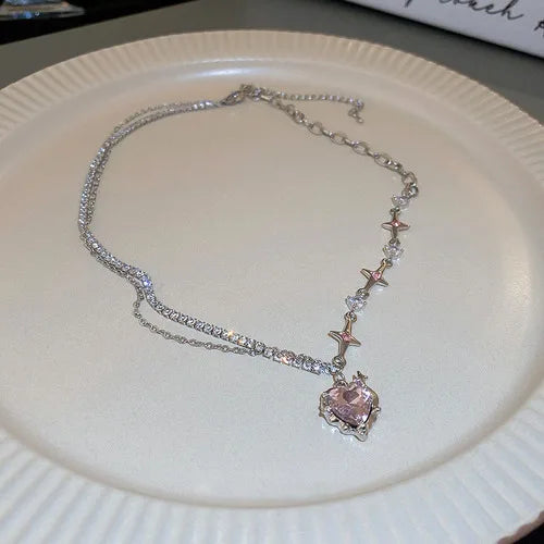 925 Sterling Silver Three-Layer Round Necklace Simple Snake Chain