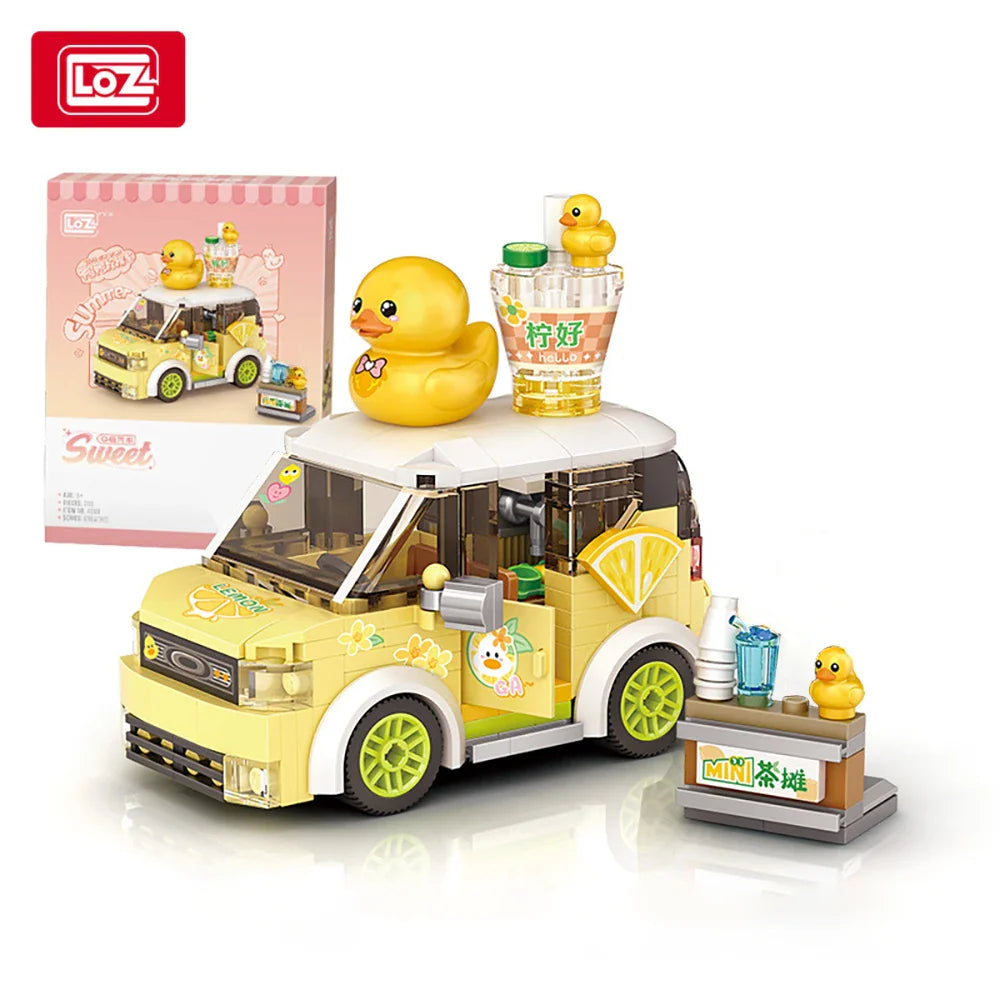 Food Cart Building Block Toy Street View 294pcs Building Bricks Set Include Ice Cream BBQ Station Toy Xmas for Adults with Box