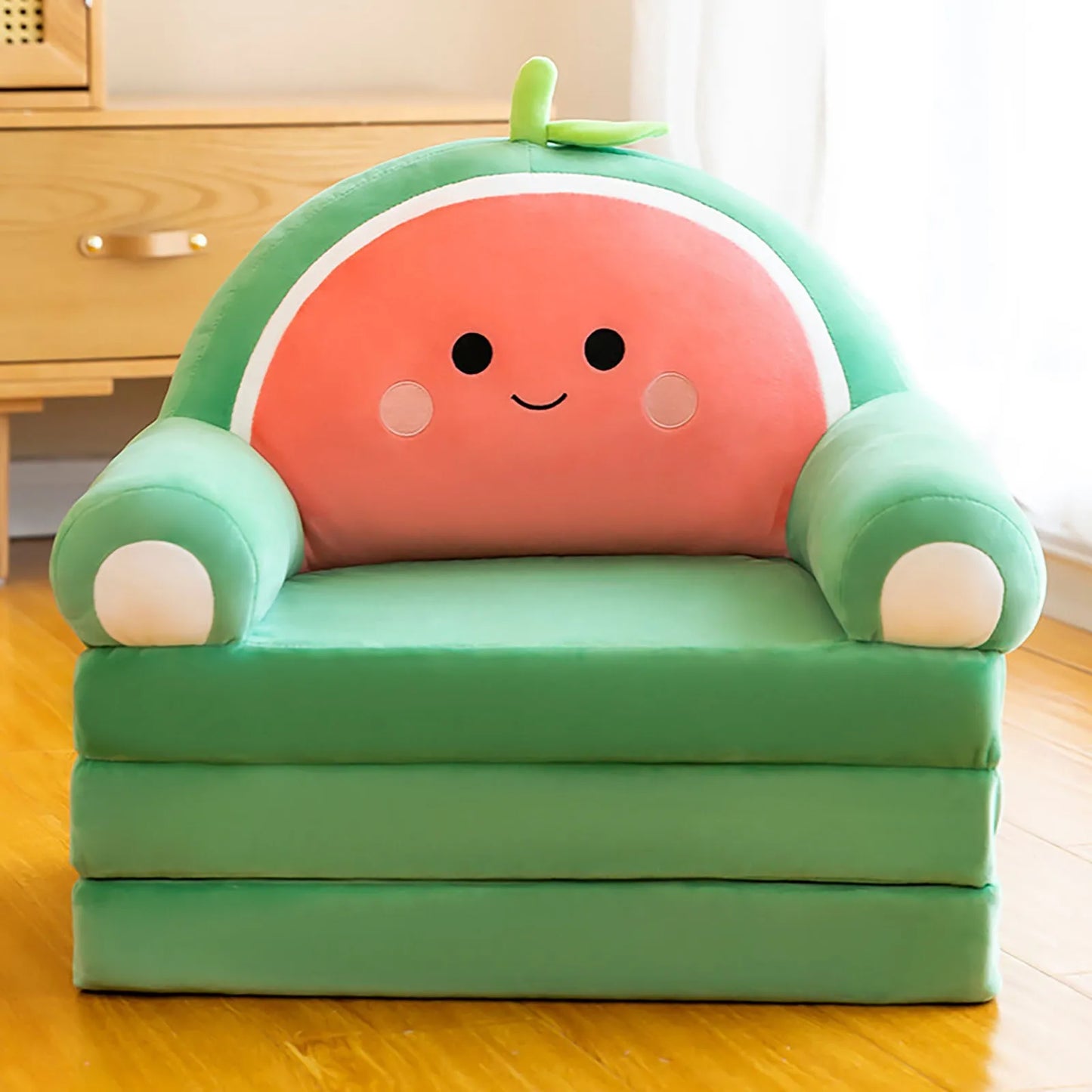 Support Seat Plush Soft Stuffed Animals Lazy Fold Sofa Cover Removed and Washed for Nursery Playing Room Home Small Child Seat