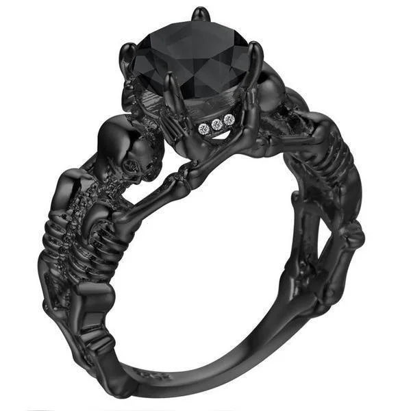 Skull Gothic Statement Promise Cocktail Party Biker Ring Vampire Accessories Halloween Gifts