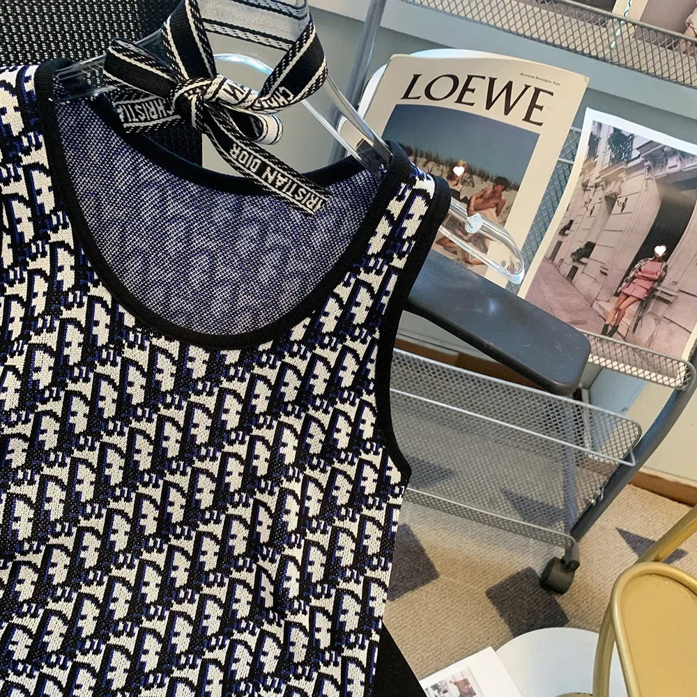 Summer New Bow Outer Wear Spandex Tank Top Strapless Top For Women Fashion Sensibility Niche Knittank Vest