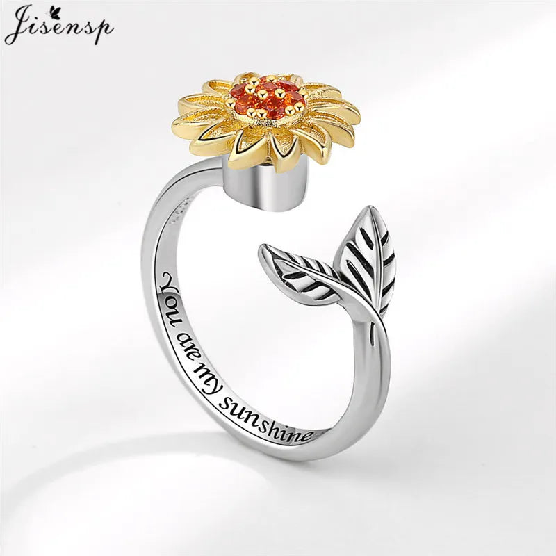 Luxury Fashion Fidget Spinner Ring Anxiety for Women Multiple Crystal Planet Butterfly Finger Rings Anti Stress Wedding Jewerly