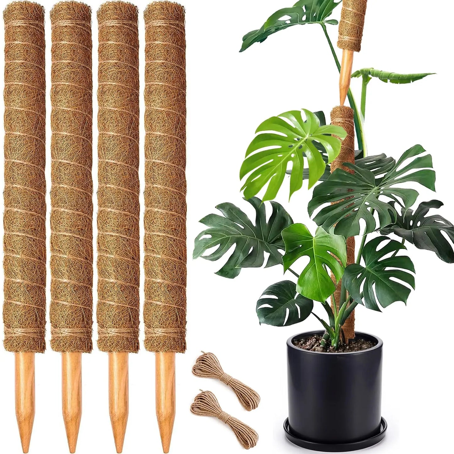 Moss Pole 38/43/53CM Monstera Plant Support Stackable Moss Poles for Plants Coir Totem Pole Tall Moss Pole for Climbing Plants