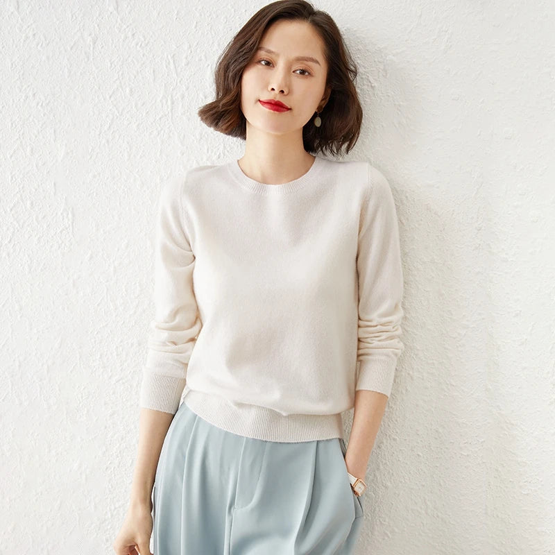 YSC Classic style Hot sales of Cashmere Sweater round collar Fashion on the solid color long sleeve knitted Pullover S-XXXL