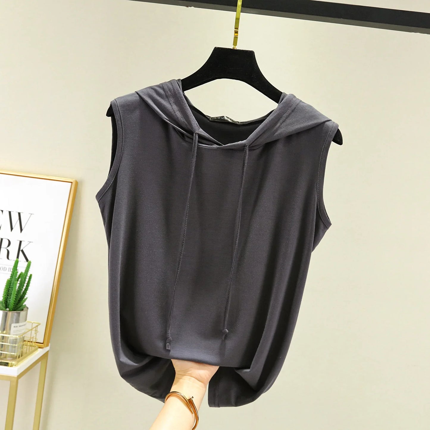 Women's Tank Tops Modal hoodies Tshirt sleeveless Loose Casual Tee Top Summer thin streetwear T-shirt
