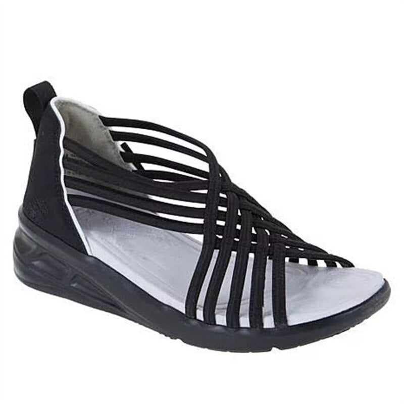 Women's Roman Sandals 2022 Summer New Fashion Wedge Cross-Tie Fish Mouth Shoes Sexy Adult Breathable Beach Sandalias De Mujer