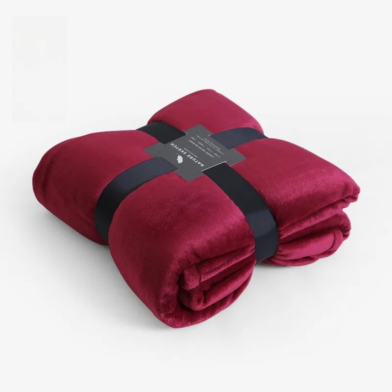 Blanket Flannel Blanket Winter Single Blanket Shawl Office Lunch Break Air Conditioner Coral Fleece Nap Blanket