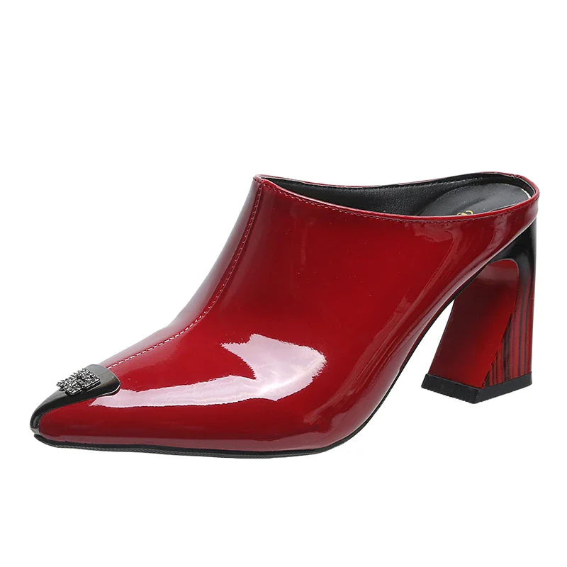 Sandalias Summer 2022 New Women Slipper High Heel Sandal Shoes Ladies High Quality PU Leather Slides Pumps Women