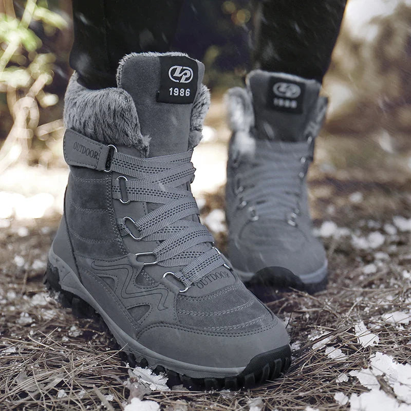 Winter Boots Men 2023 New Warm Plush Snow Boots Unisex Women Outdoor Work High Top Hiking Shoes Non-slip Mid-Calf Boots