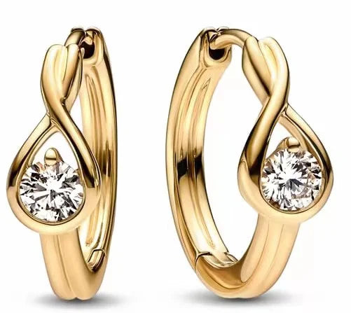 100%925 Pure Silver Classic Water-Drop Heart-Shaped Round Stud