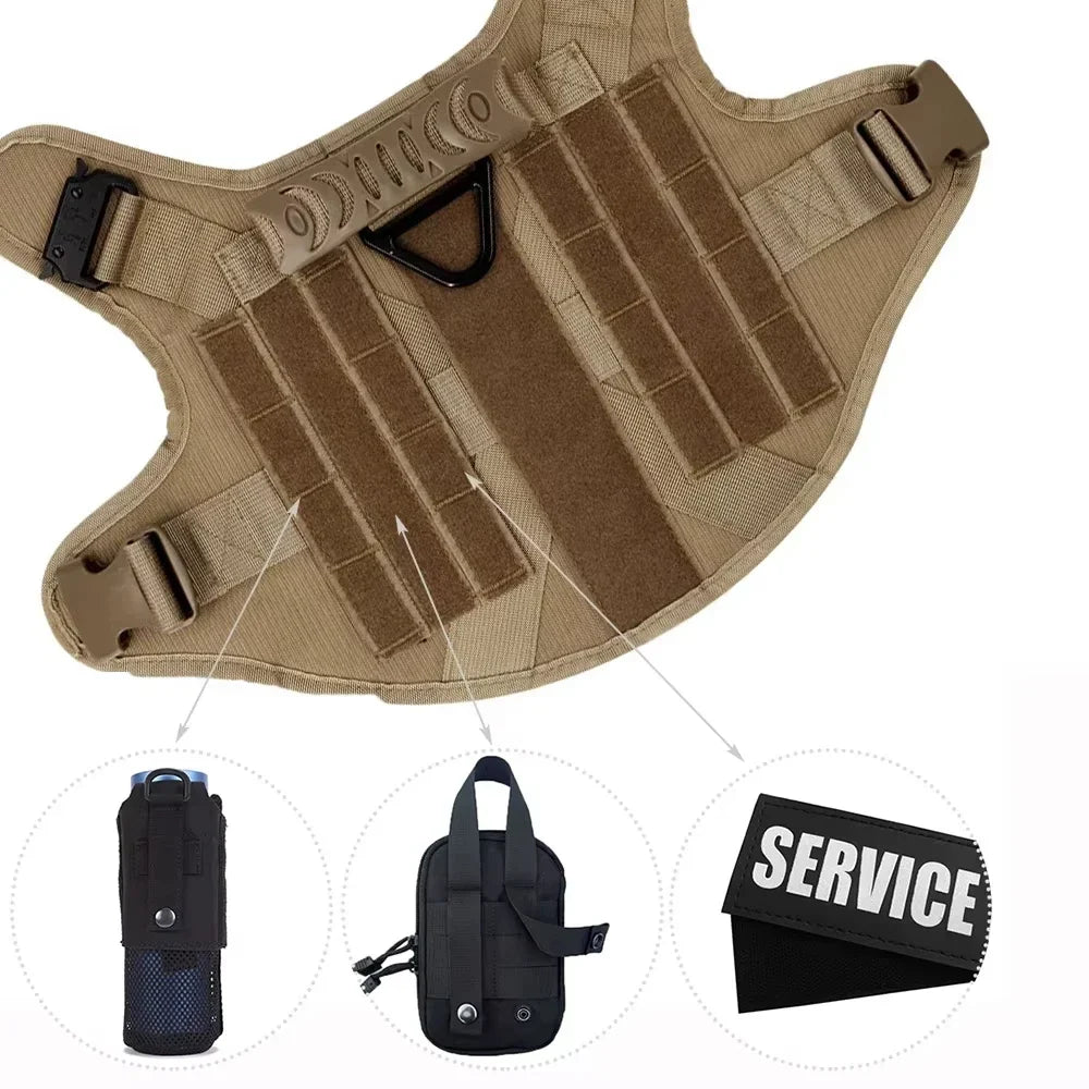 CANBOUN Tactical Military Vest Pet German Shepherd Golden Retriever Tactical Training Dog Harness And Leash Set For All Breeds D