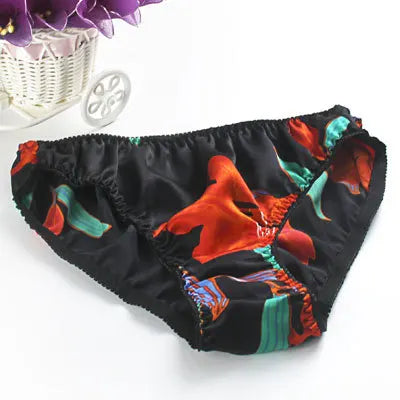 Lingerie Mid Rise 100% Natural Silk Briefs Mulberry Silk Panties Women's Underwear