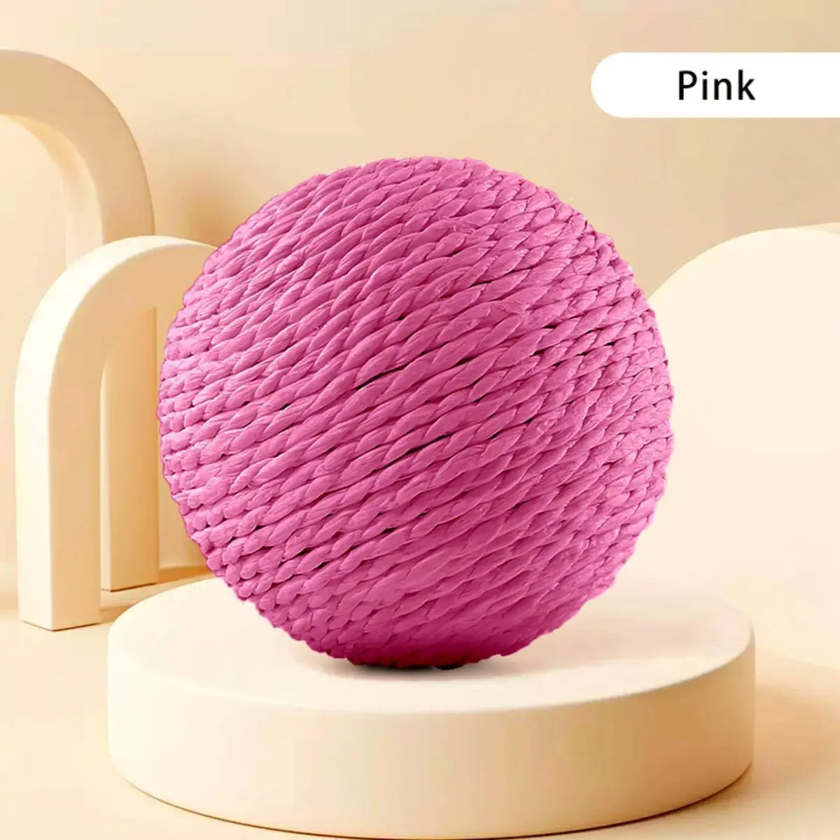 Interactive Sisal Cat Scratching Ball Toy For Kitten Teeth Cleaning Anti Bite 10CM Super Big Cat Ball Sounding Toy Pet Supplies