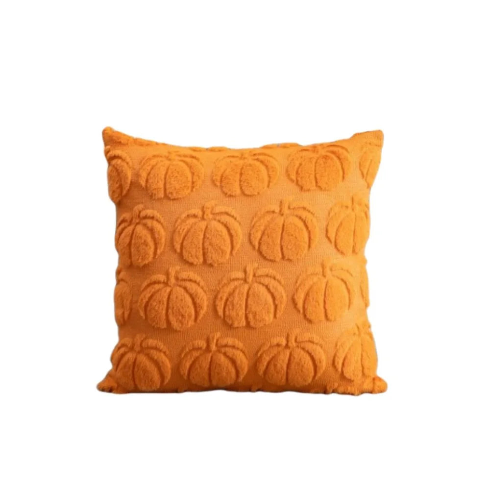 Pumpkin Pattern Throw Pillow Covers Square Fall Halloween Decorative Cushion Covers Washable Plush Pillow Case