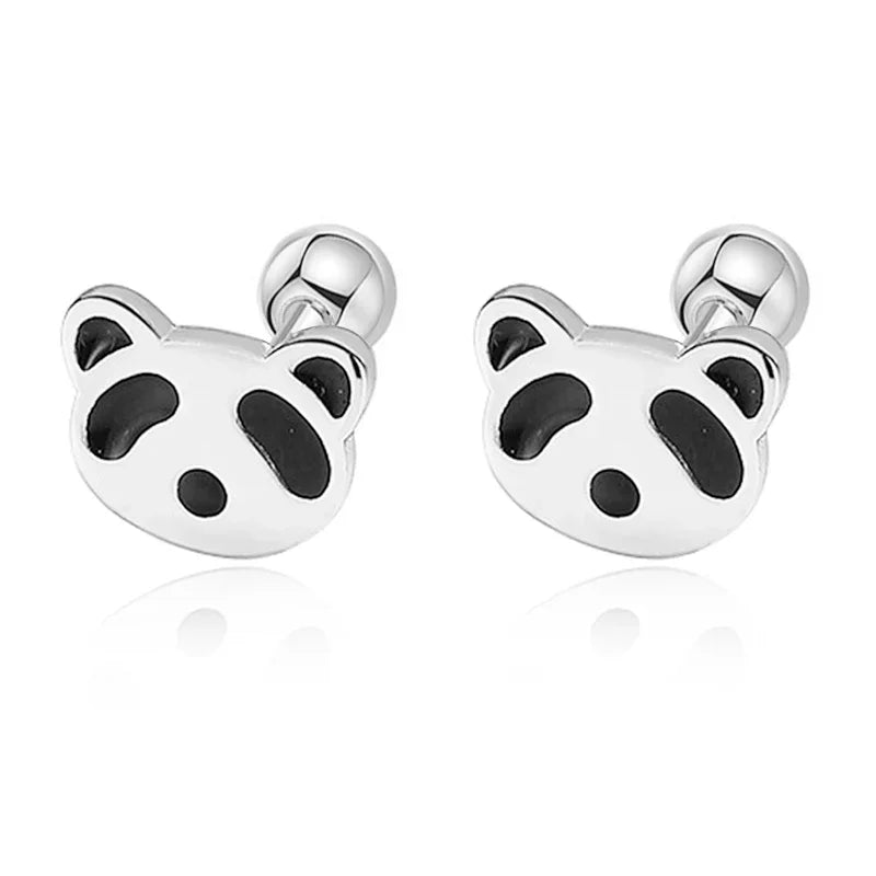 TrustDavis Real 925 Sterling Silver Fashion Sweet INS Butterfly Bear Screw Stud Earrings For Daughter Girls Fine Jewelry DG0013