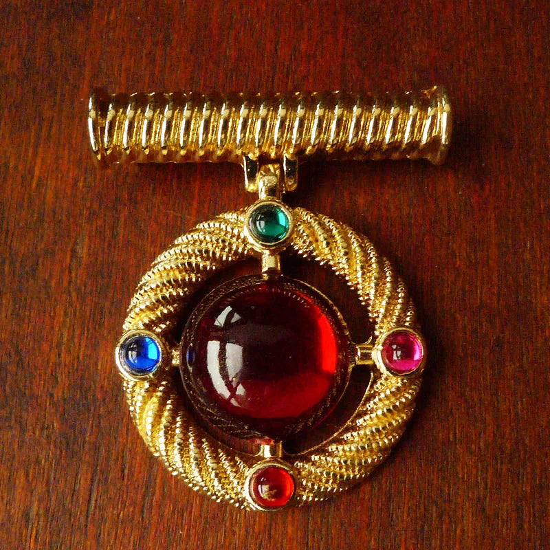 Vintage Enamel Cross Embossed Brooch Pearl Rhinestone High Sense Women's Pin Suitable for Women's Wedding Party Jewelry